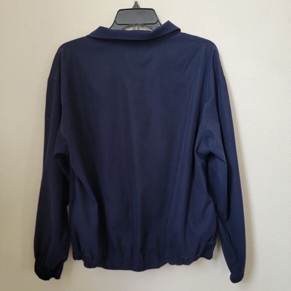 Eddie Bauer Golf Pullover 1/4 Zip Navy Blue Jacket Rain Resistant Medium Active - Picture 2 of 14